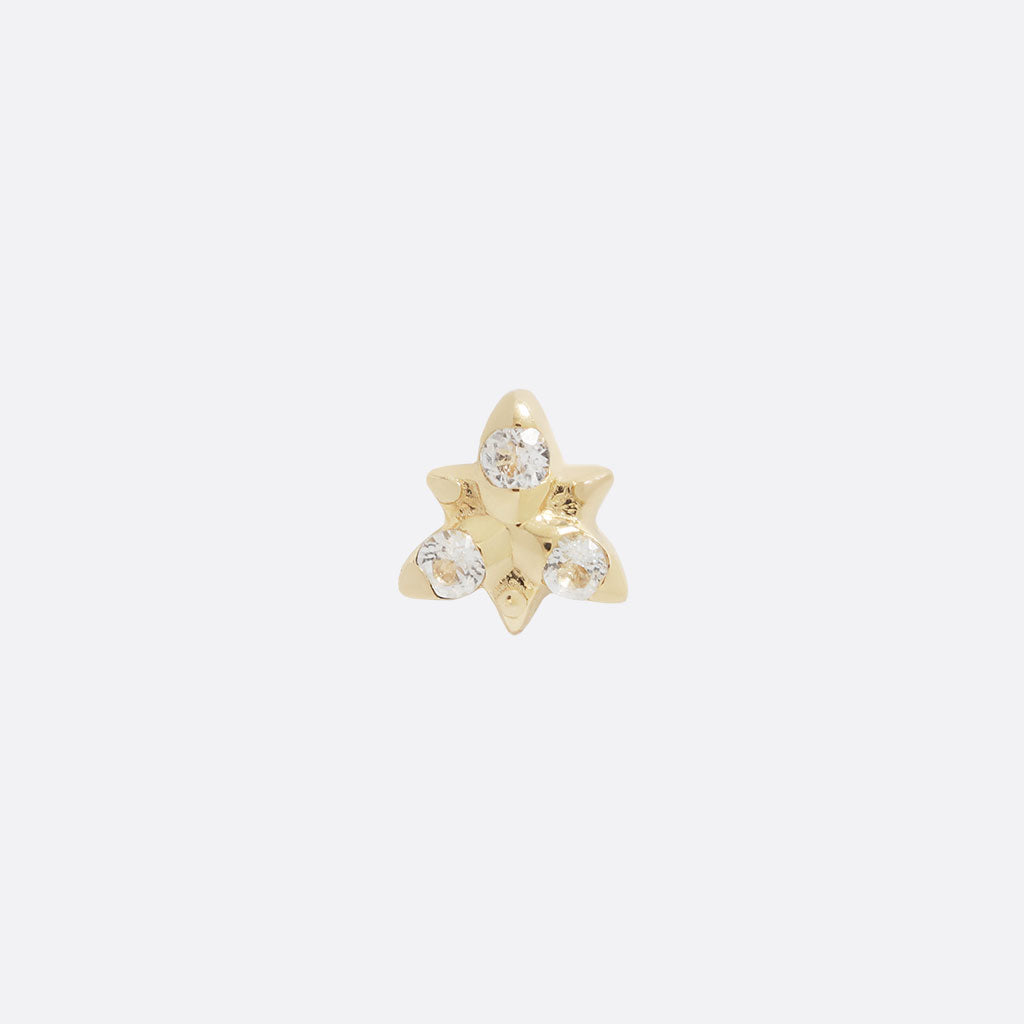 TETHER - NEO - WHITE DIAMOND - 14KT SOLID GOLD - THREADLESS END