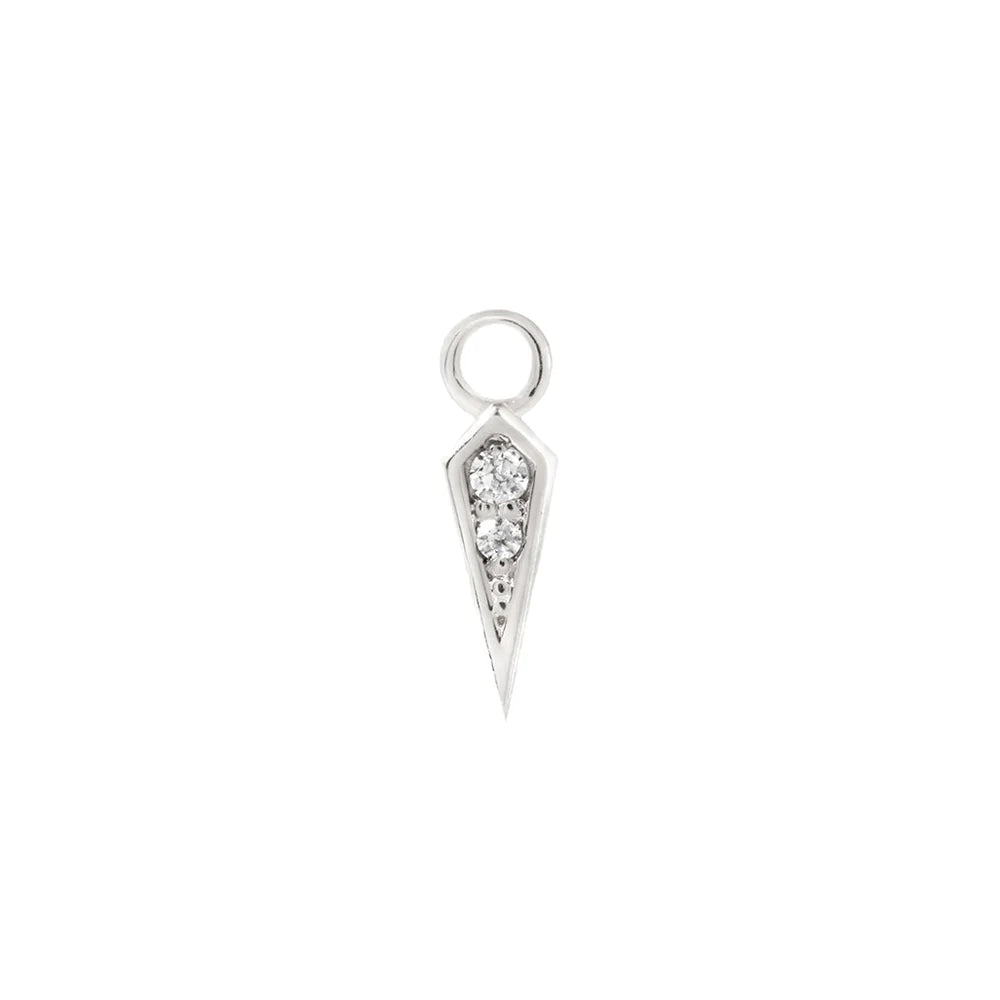 BUDDHA JEWELRY - SPIKE CHARM - CZ - 14KT SOLID GOLD - CHARM