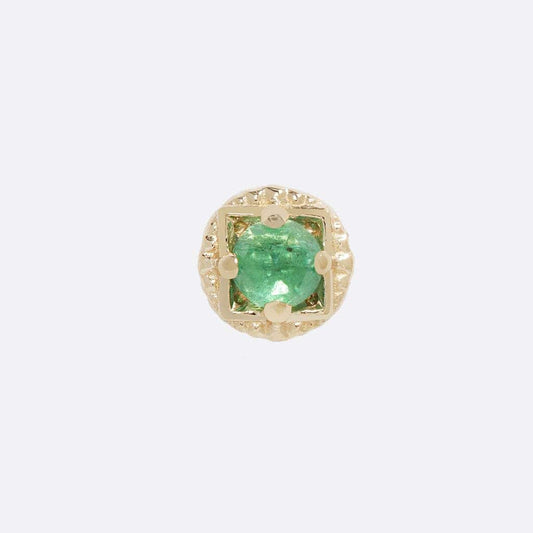 TETHER - OMEGA 24 - EMERALD - 14KT SOLID GOLD - THREADLESS END