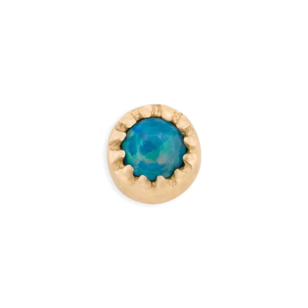 TAWAPA - SCALLOP - 3.5MM (WITH 2.5MM STONE) - 14KT SOLID GOLD - THREADLESS ENDS