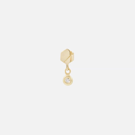 TETHER - HEX DIAMOND DROP - 14KT SOLID GOLD - THREADLESS END