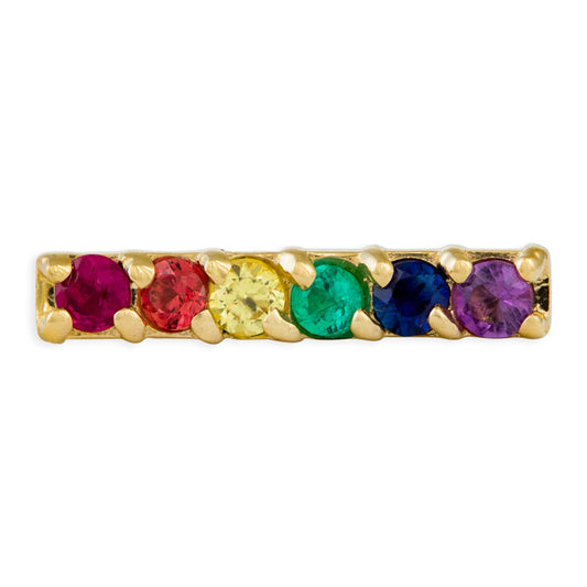 TAWAPA - RAIL - RAINBOW PRIDE - 14KT SOLID GOLD - THREADLESS END