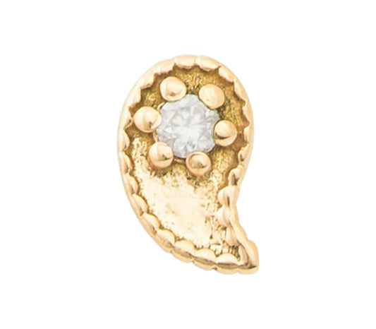 TAWAPA - PAISLEY - 14KT SOLID GOLD - THREADLESS END