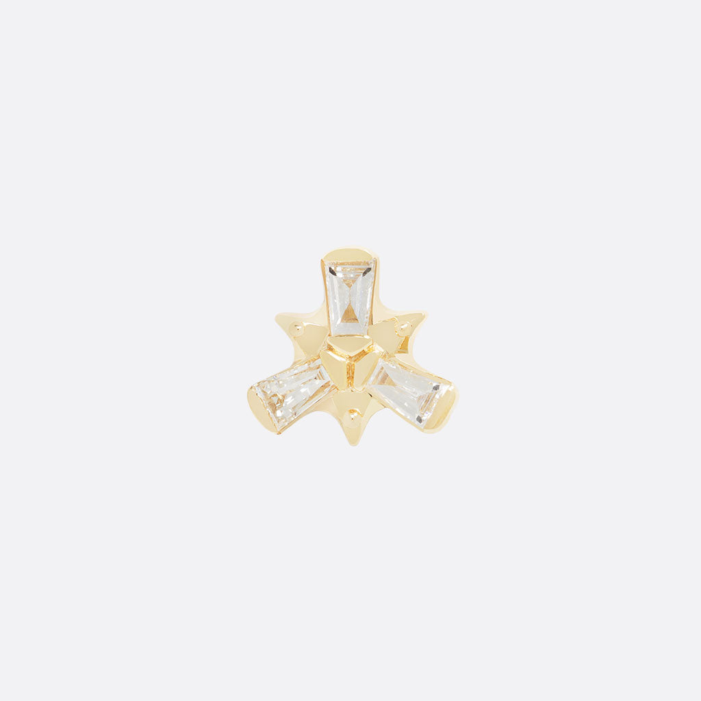 TETHER - TRILLIUM - DIAMOND - 14KT SOLID GOLD - THREADLESS END