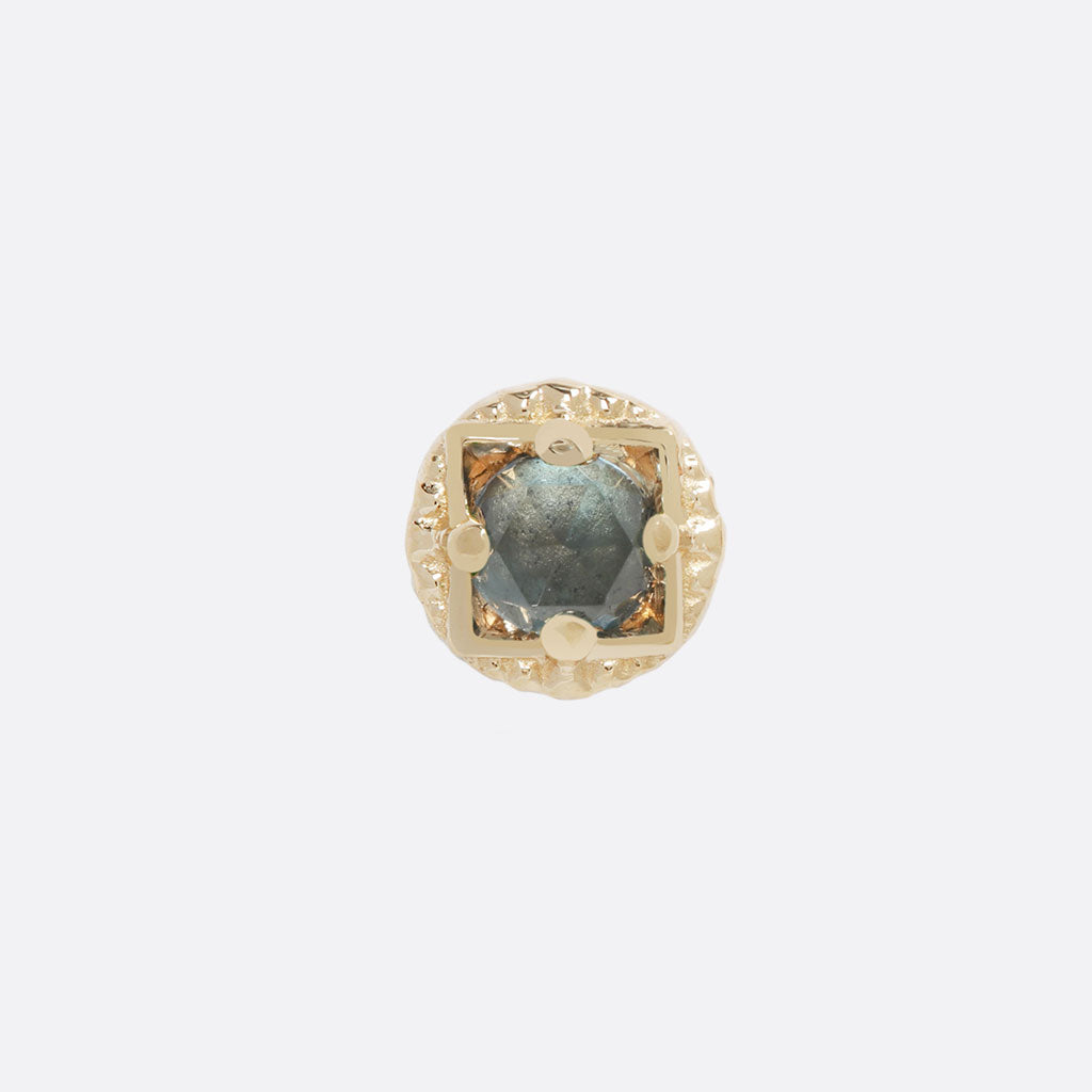 TETHER - OMEGA 24 - LONDON BLUE TOPAZ - 14KT SOLID GOLD - THREADLESS END