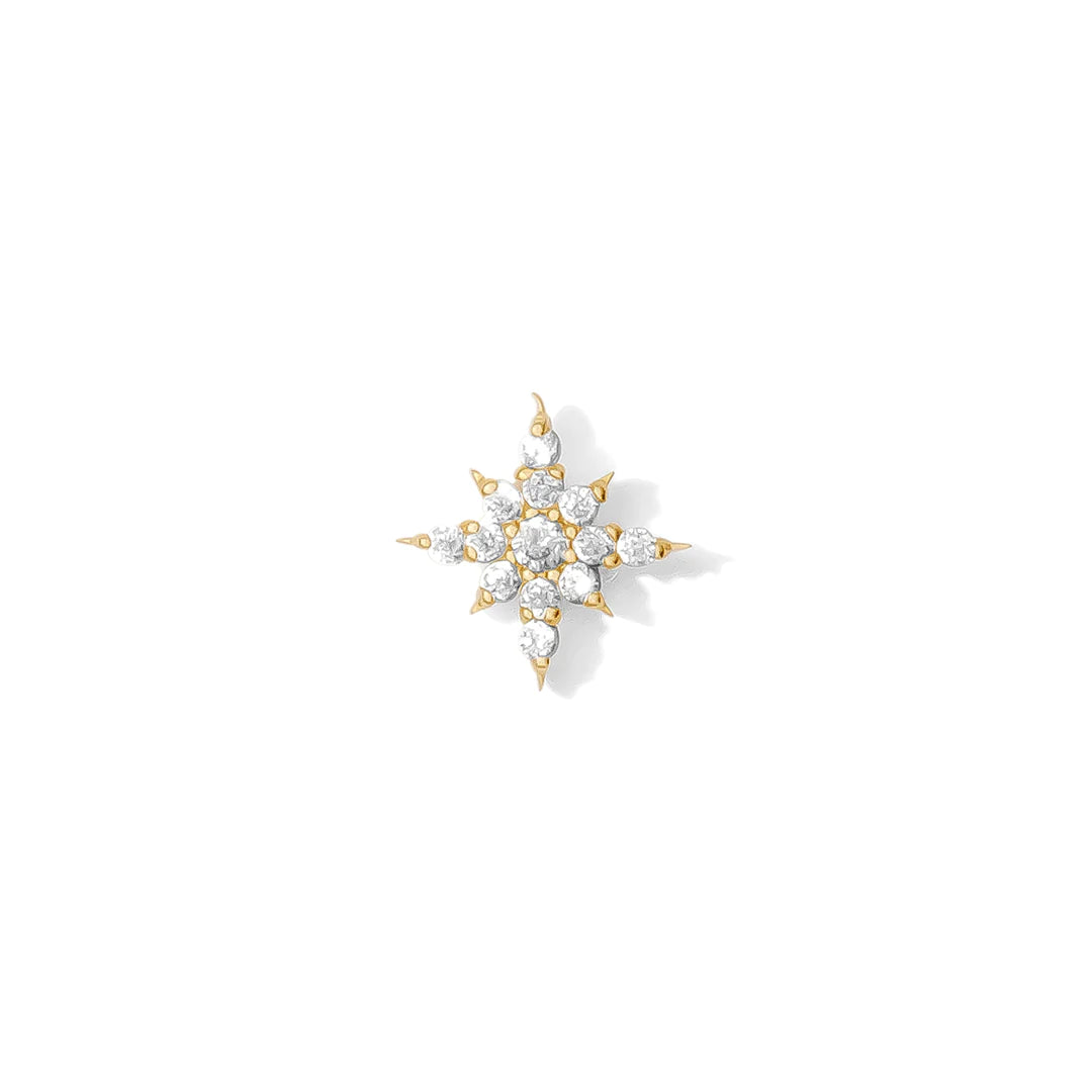 TAWAPA - ULTRA LUSTRE PAVE- 14KT SOLID GOLD - THREADLESS END