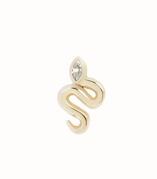 MAYA JEWELRY - MORTAL COIL - CZ - 14KT SOLID GOLD - THREADLESS END