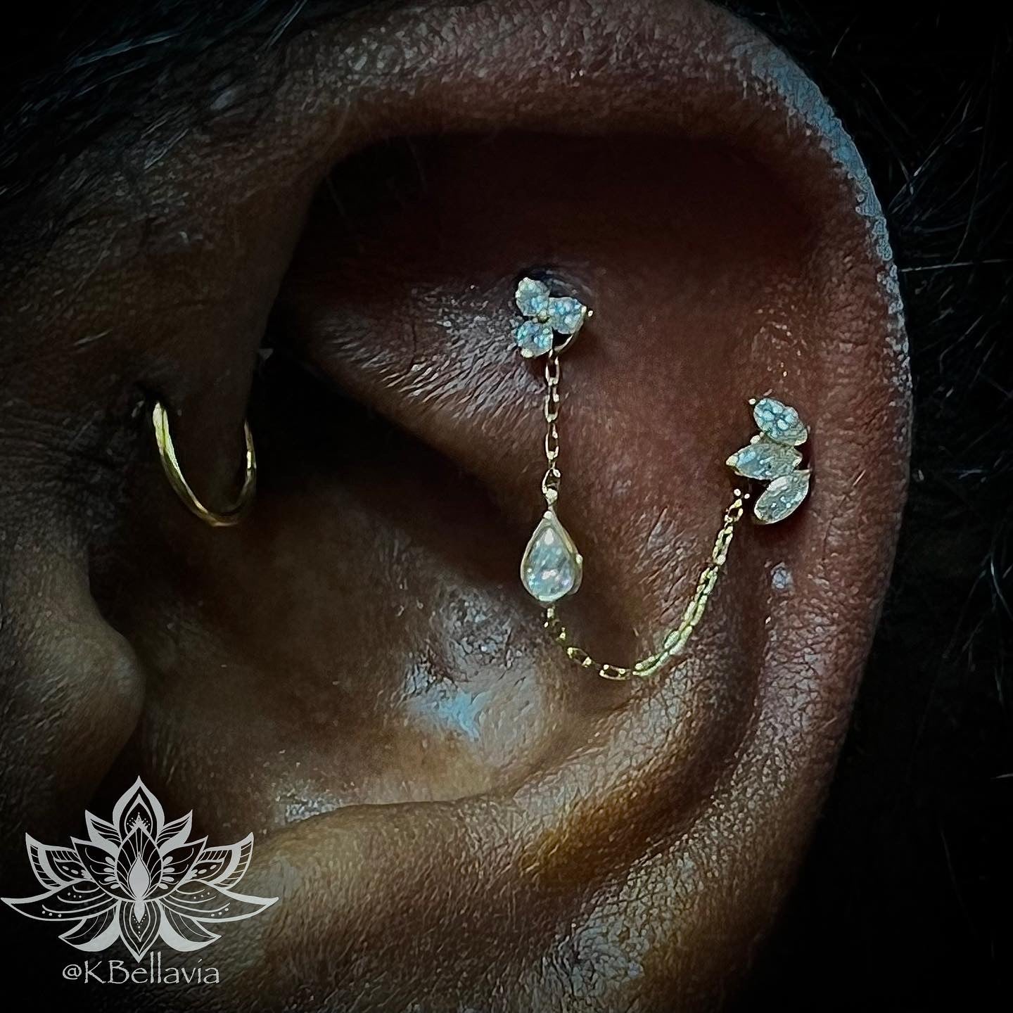 Anatometal - Marquise fan Mini- 18kt Solid Gold - CZ