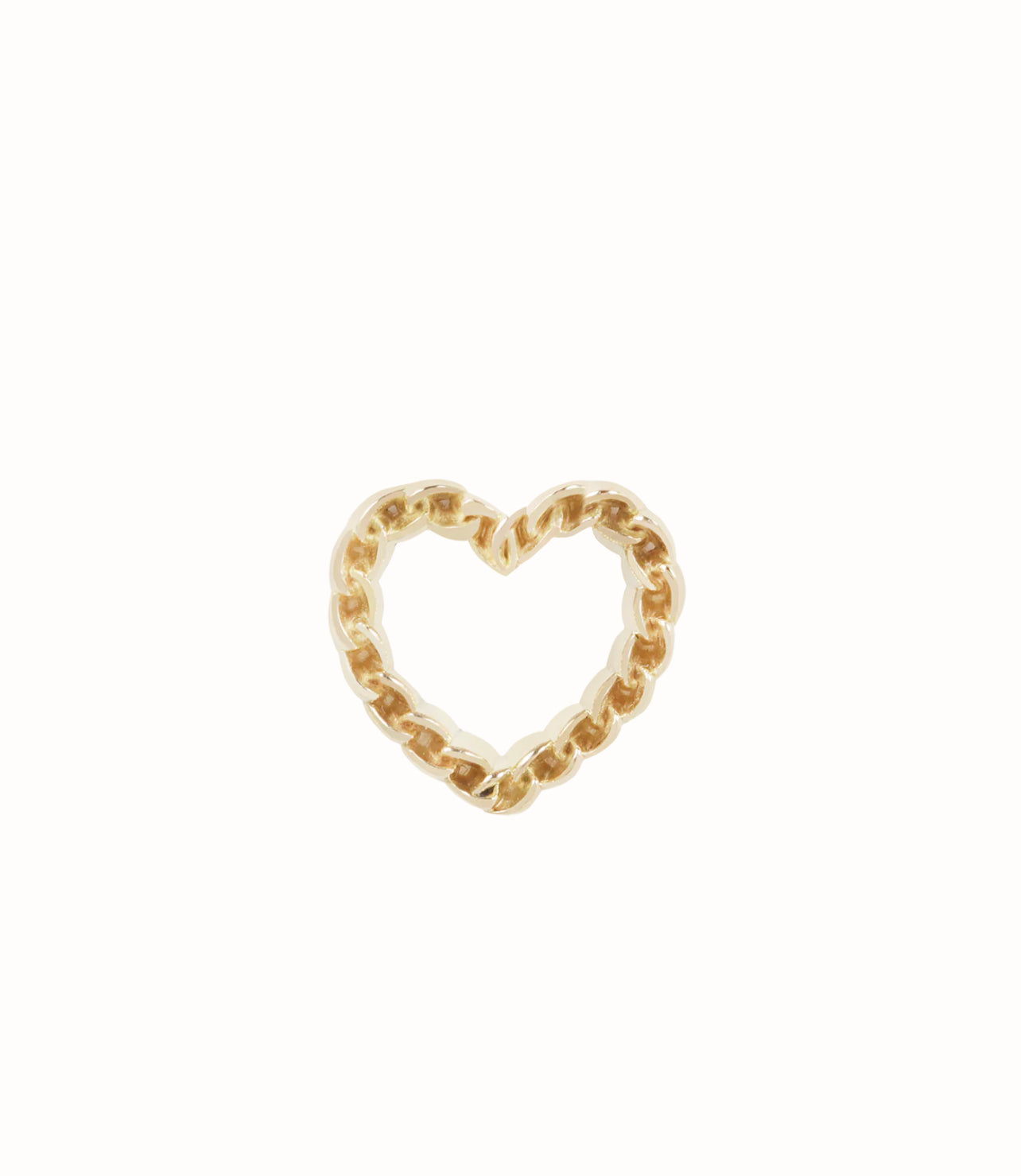 MAYA JEWELRY - HEART IN CHAINS - 14KT SOLID GOLD - THREADLESS END