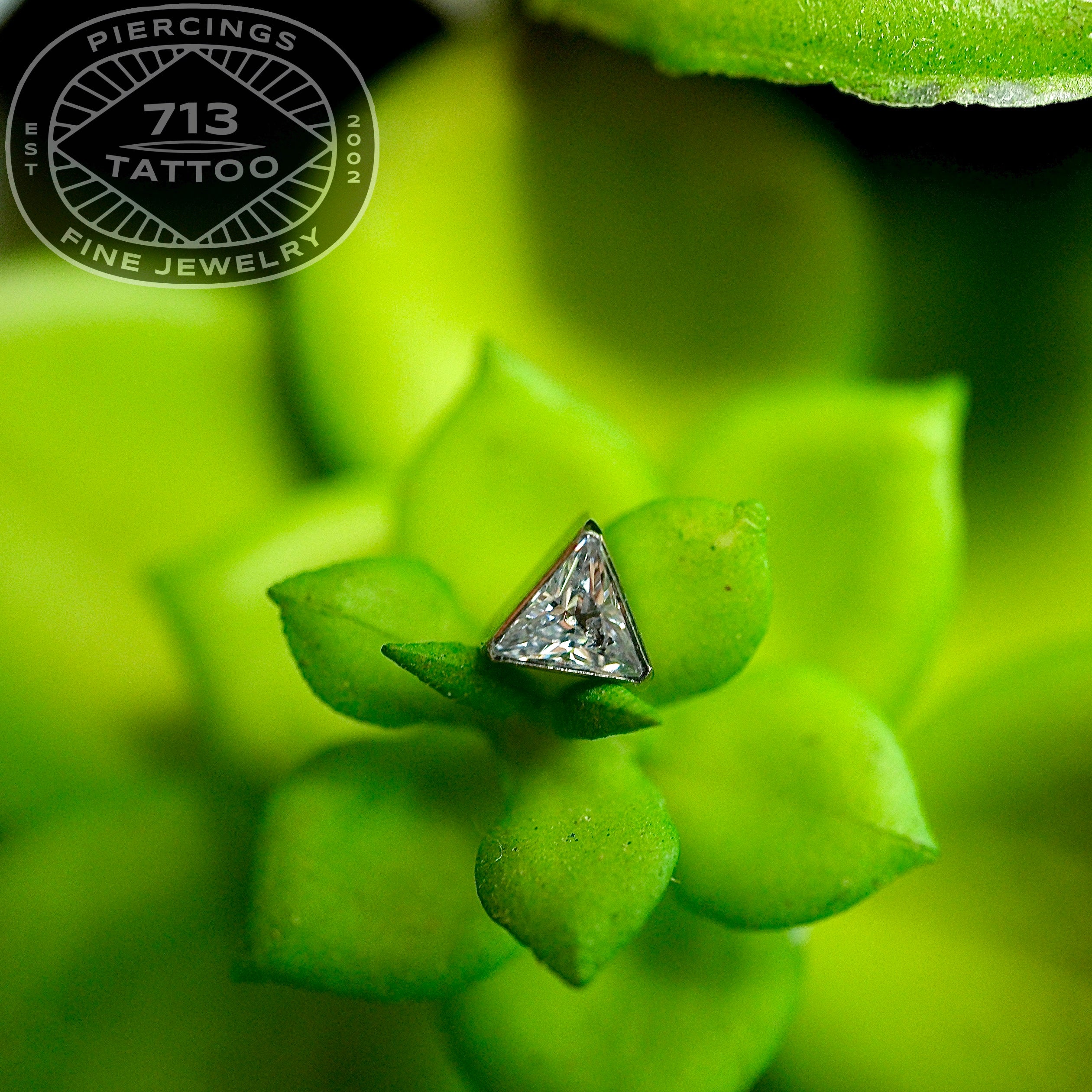 CRUCIAL - TRI - CZ - TITANIUM- THREADLESS END – 713 Tattoo Merch