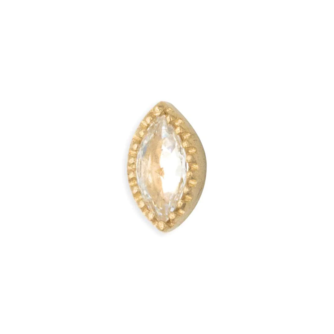 TAWAPA - MARQUIS SCALLOPED - 14KT SOLID GOLD - THREADLESS END