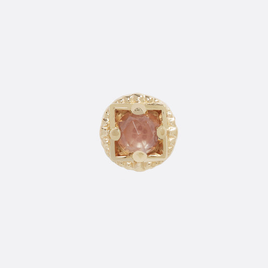 TETHER - OMEGA 24 - OREGON SUNSTONE - 14KT SOLID YELLOW GOLD - THREADLESS END