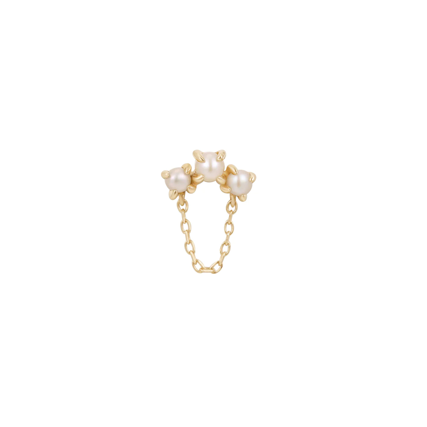 BUDDHA JEWELRY - HALSTON - PEARL + CHAIN - 14KT SOLID GOLD - THREADLESS END