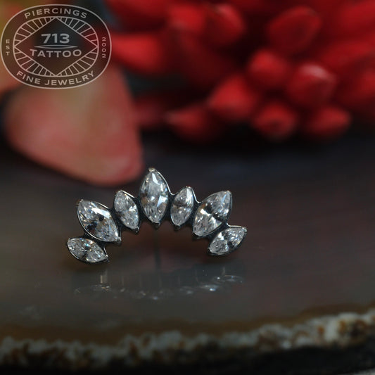 CRUCIAL - CROWN - CZ - TITANIUM- THREADLESS END