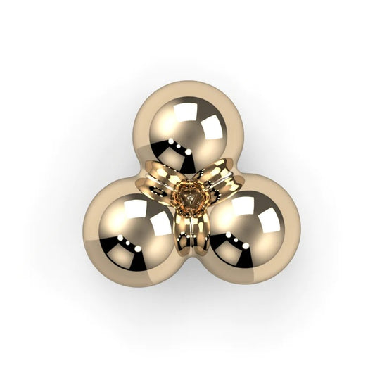 KIWI DIAMOND - 3 BEAD - 14KT OR 18KT SOLID GOLD - THREADLESS END