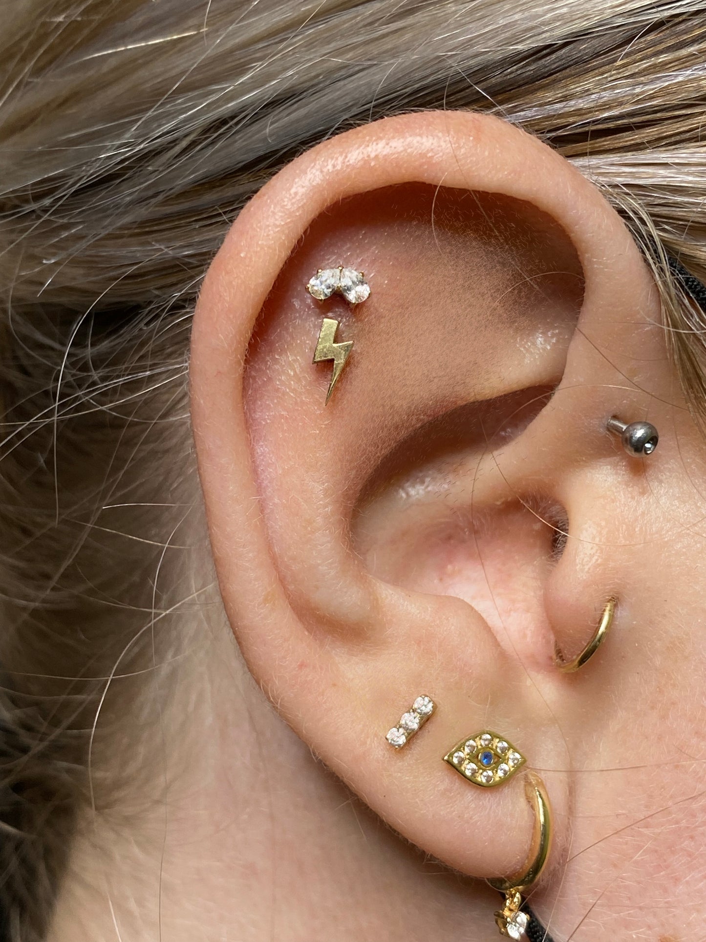 ANATOMETAL - LIGHTNING BOLT - 18KT SOLID GOLD - THREADLESS