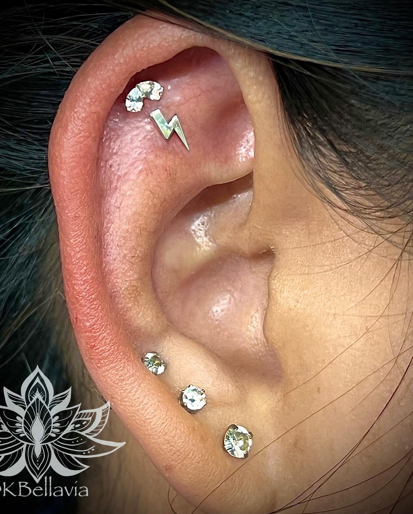 ANATOMETAL - LIGHTNING BOLT - 18KT SOLID GOLD - THREADLESS