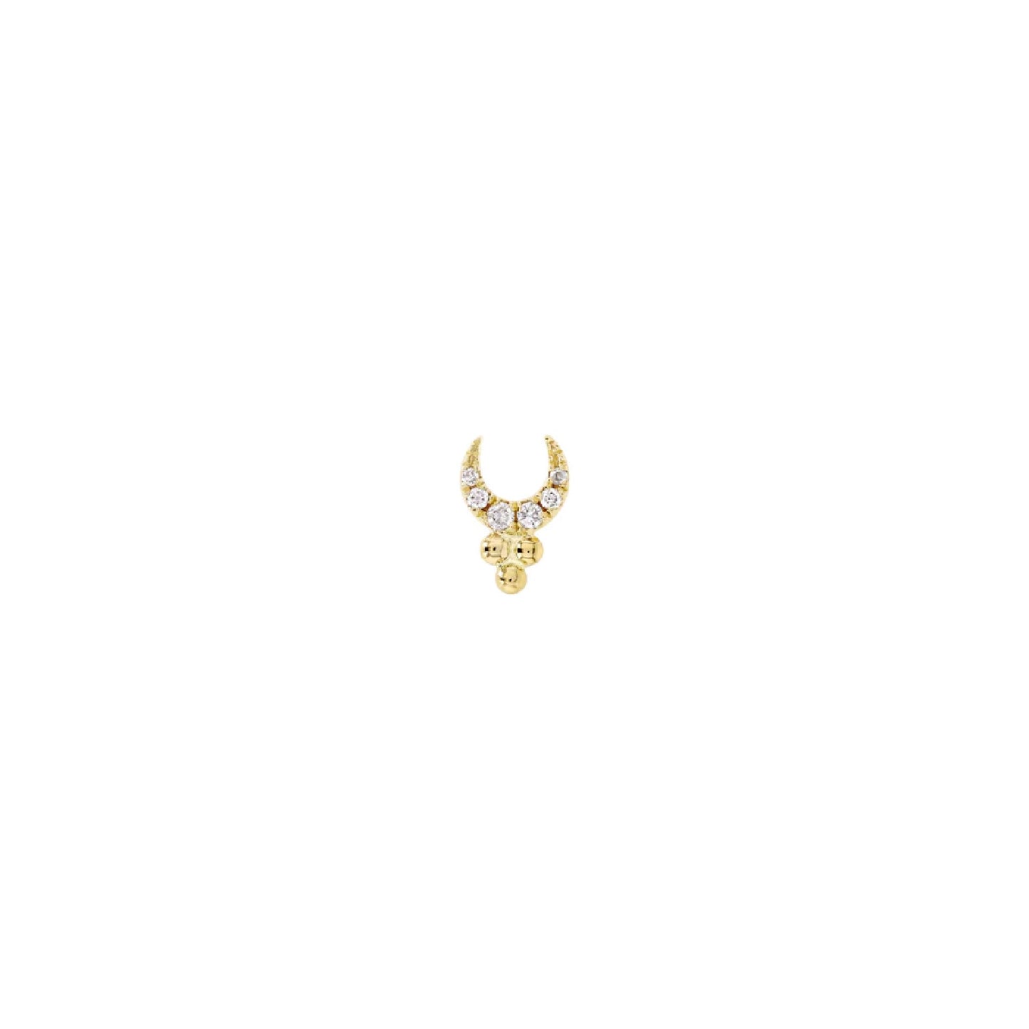 Modern Mood - AYLA with 3 Bead Cluster- DIAMOND - 14kt Solid Gold - THREADLESS END