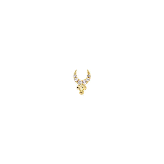 Modern Mood - AYLA with 3 Bead Cluster- DIAMOND - 14kt Solid Gold - THREADLESS END