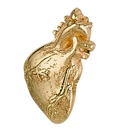 BODY GEMS - ANATOMICAL HEART - 14KT SOLID GOLD - THREADLESS END