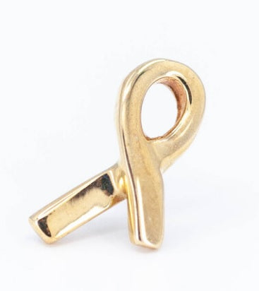 BVLA - AWARENESS RIBBON - 14KT SOLID GOLD - THREADLESS END