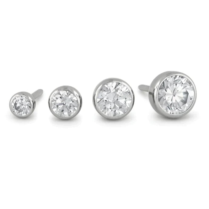 NeoMetal - Bezel Set - GREEN CZ - Titanium - Gem 1.5mm, 2mm, 2.5mm, 3mm, 4mm, 5mm