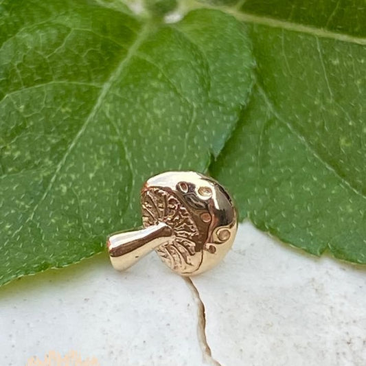 Body Gems - Mushroom - 14kt Solid Gold - Threadless End