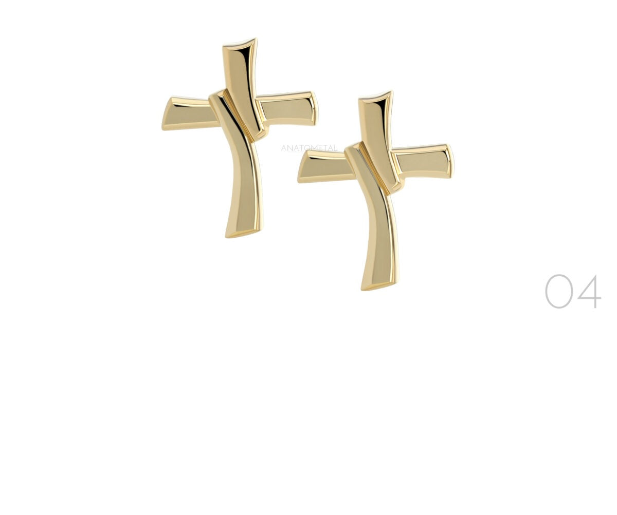 ANATOMETAL - CROSS - MULTIPLE DESIGNS - 18KT SOLID GOLD - THREADLESS