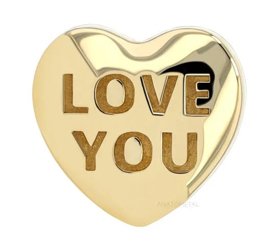 ANATOMETAL - CONVERSATION HEART - SELECT A PHRASE - 18KT SOLID GOLD - THREADLESS