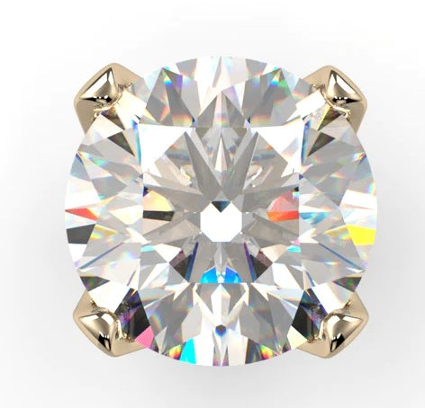 KIWI DIAMOND - DIAMOND PRONG END - 14KT OR 18KT SOLID GOLD - THREADLESS