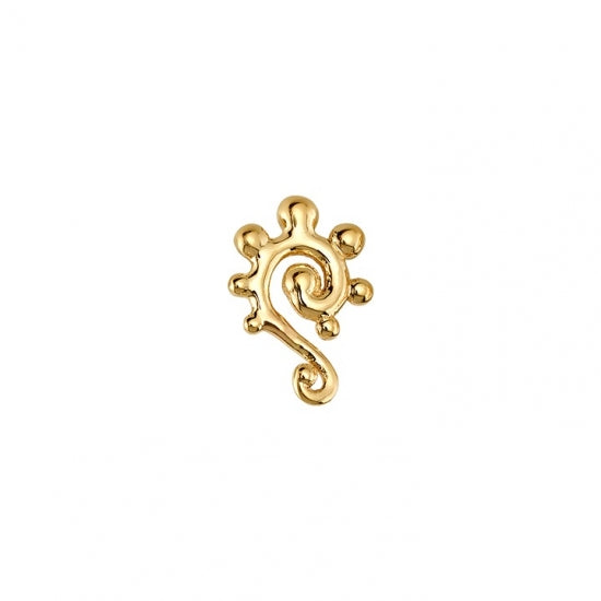 BVLA - DOTS AND SWIRLS - 14KT SOLID GOLD - THREADLESS END