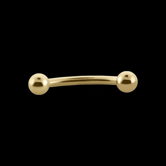 LeRoi - Curved Barbell - 16g - 14kt Solid Gold - Threaded