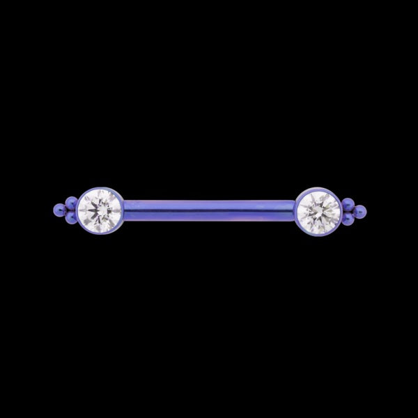 LEROI - HAUTE COUTURE SIDE SET NIPPLE BARBELL (12G 9/16") - CABOCHON - HC1TS - IMPLANT GRADE TITANIUM