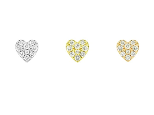 MODERN MOOD - HEART AUDREY - GENUINE DIAMONDS - 14KT SOLID GOLD - THREADLESS