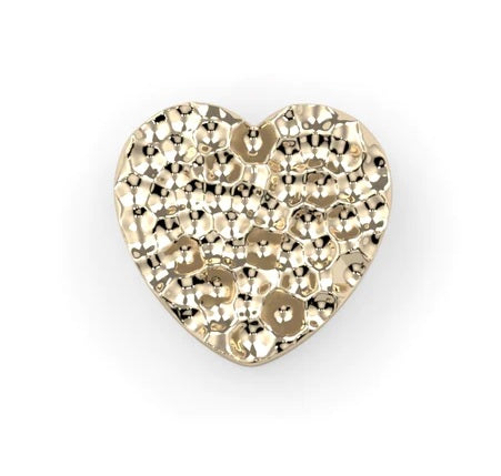 KIWI DIAMOND - HEART - HAMMERED - 14KT OR 18KT SOLID GOLD - THREADLESS END