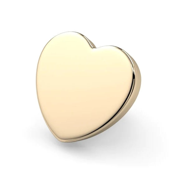 KIWI DIAMOND - HEART - HAMMERED - 14KT OR 18KT SOLID GOLD - THREADLESS END