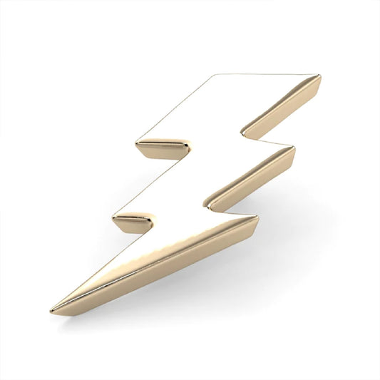 KIWI DIAMOND - LIGHTNING BOLT 4MM - 14KT SOLID GOLD - THREADLESS