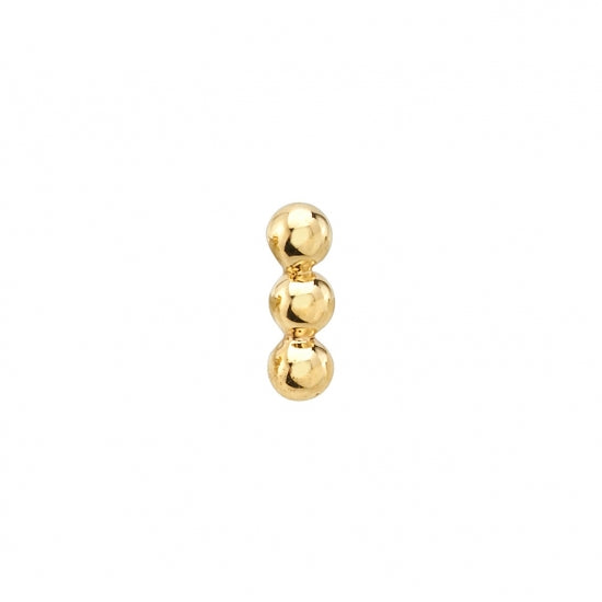 BVLA - LINEAR TRI BEAD - 14KT SOLID GOLD - THREADLESS END