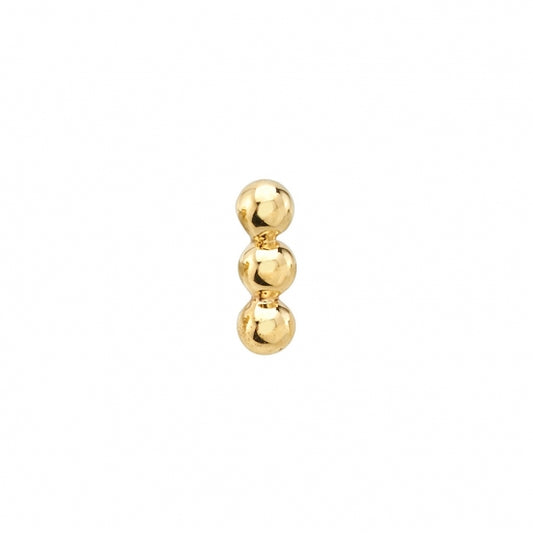 BVLA - LINEAR TRI BEAD - 14KT SOLID GOLD - THREADLESS END