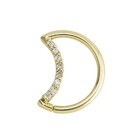 Body Gems - Lunear - Genuine Diamonds - 14kt Solid Gold - Seam Ring
