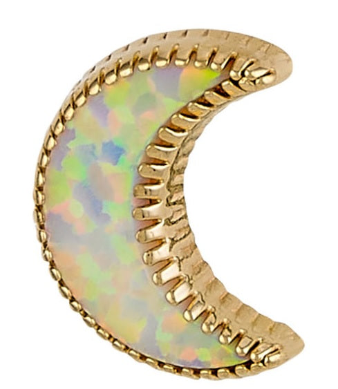 BODY GEMS - MOON OPAL CABOCHON - 14KT SOLID GOLD - THREADLESS END