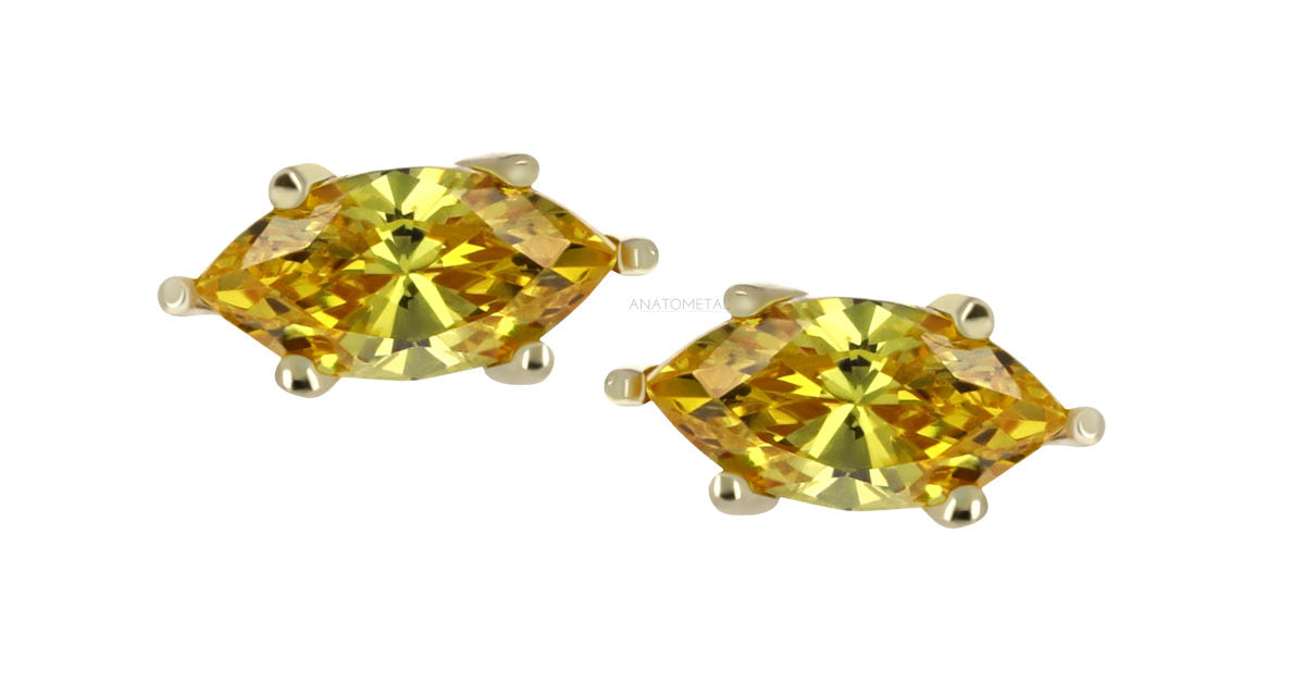 Anatometal - Marquise - 18kt Solid Gold - CZ