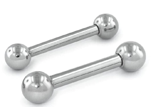 NEOMETAL - NIPPLE BARBELL - 14G - 4mm BALL ENDS - THREADLESS - IMPLANT GRADE TITANIUM