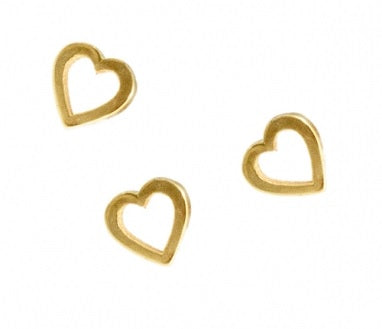 BVLA - HEART - OPEN - 14KT SOLID GOLD - THREADLESS END