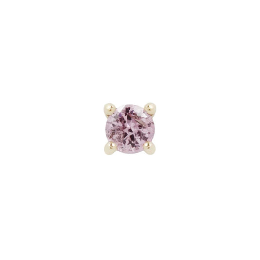 BUDDHA JEWELRY - PINK SAPPHIRE PRONG - 14KT SOLID GOLD - THREADLESS END