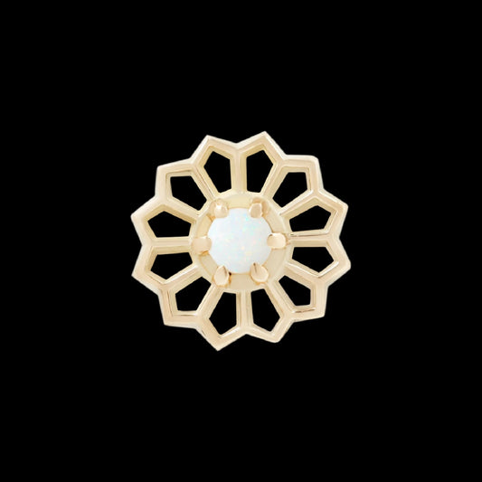 MAYA JEWELRY - PASSION FLOWER - 14KT SOLID GOLD - THREADLESS