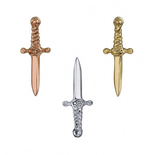 BVLA - SLASHER DAGGER- 9MM - 14KT SOLID GOLD - THREADLESS END