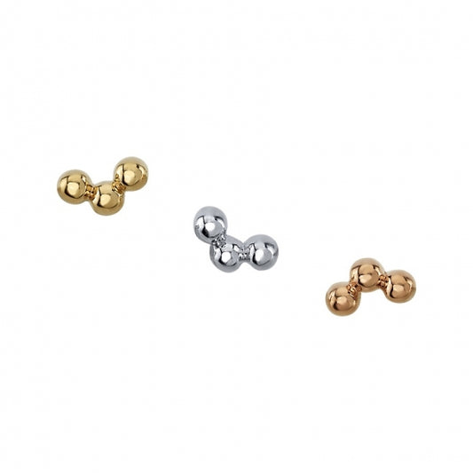 BVLA - TRI BEAD ARC - 14KT SOLID GOLD - THREADLESS END