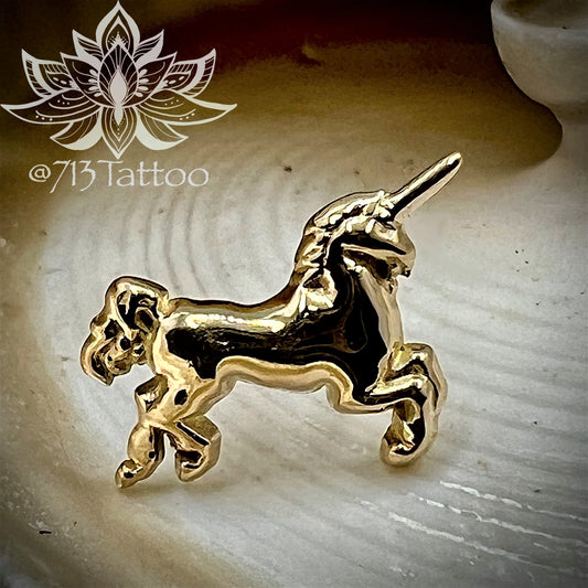 Body Gems - UNICORN - 14kt Solid Gold - Threadless End