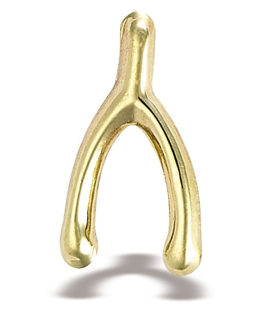 BODY GEMS - WISHBONE - 14KT SOLID GOLD - THREADLESS